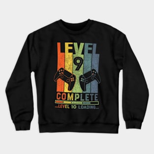 Level 9 Complete Gamer  9 Years Wedding Anniversary Crewneck Sweatshirt